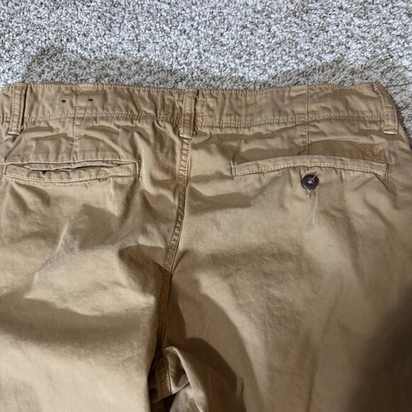 American Eagle Pants Mens 34x32 Khaki Relaxed Straight Chino Cotton Casual - Picture 8 of 13